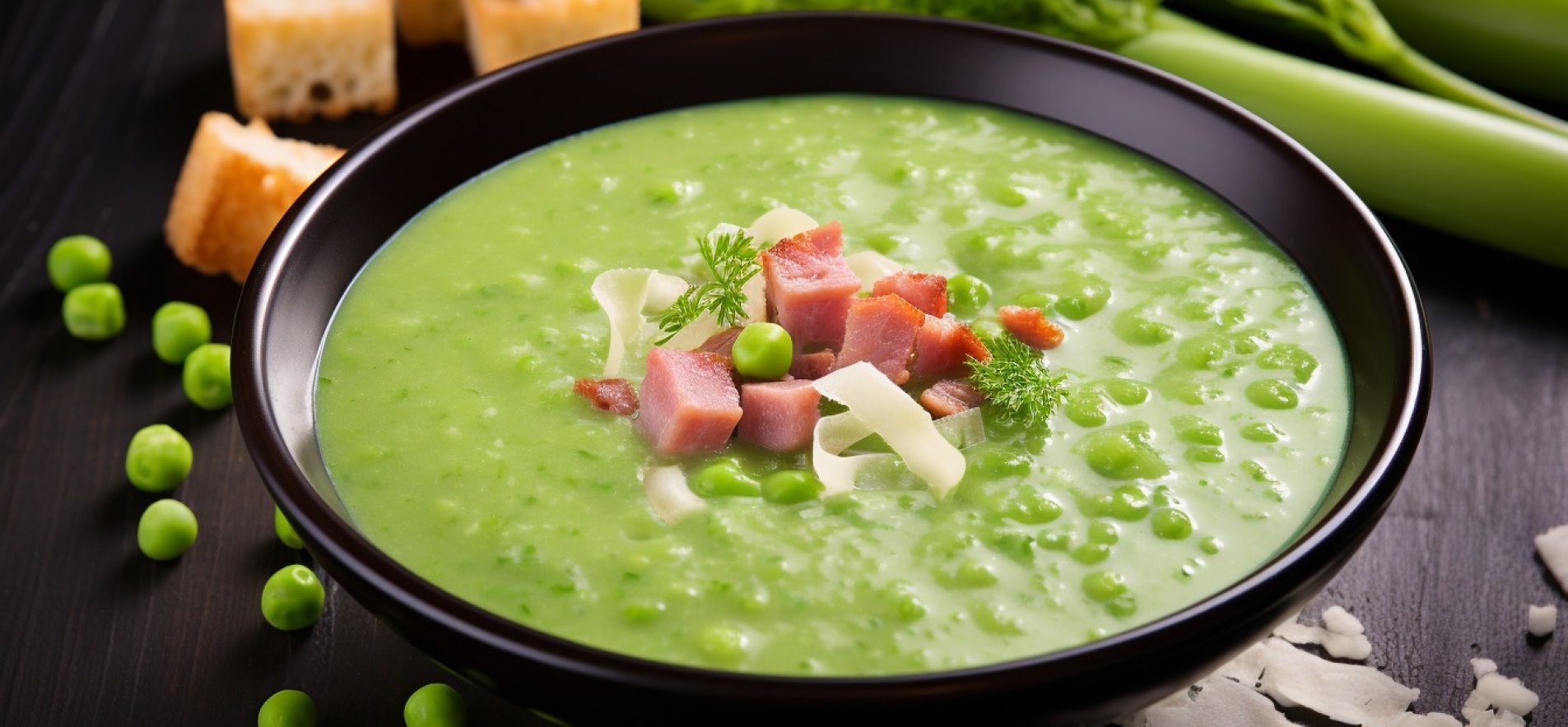 Куриный суп с зеленым горошком и вермишелью