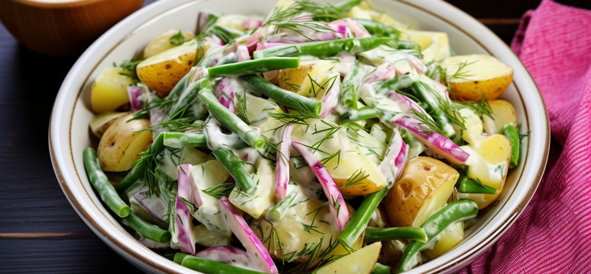 Салат со стручковой фасолью и картофелем