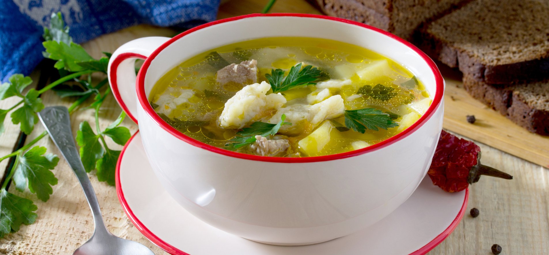 Суп з зеленими галушками