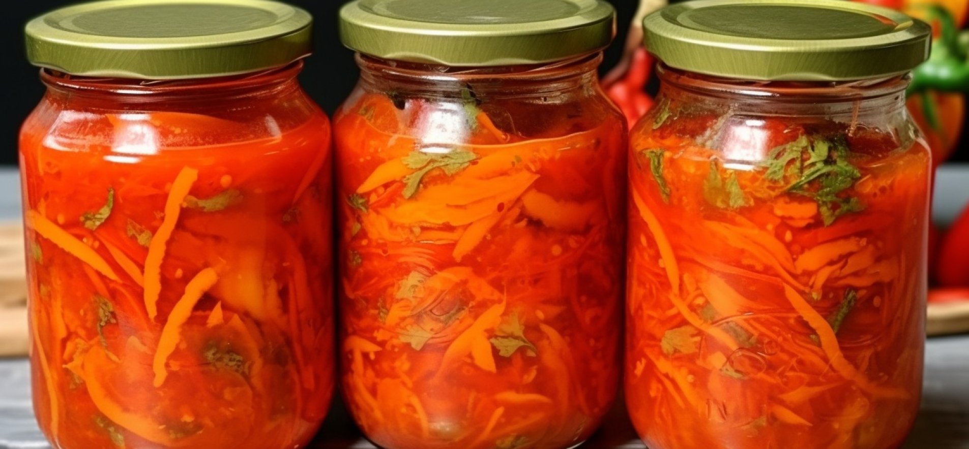 Помидоры, консервированные с морковью — зимний салат в банке