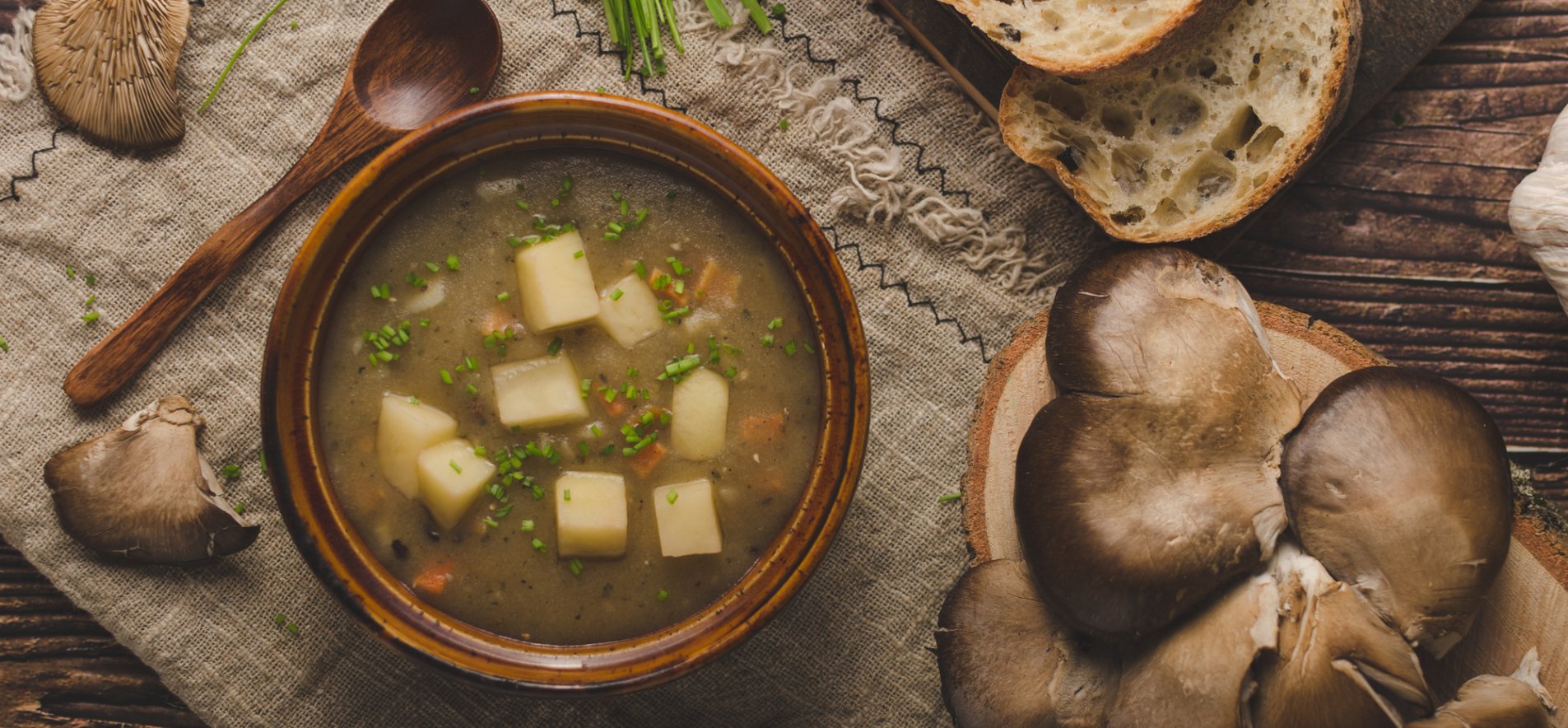 Сырный суп с вешенками — рецепт