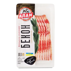 Бекон Алан с/к в/ґ, нарізка, 100г