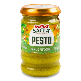 Соус Sacla' песто з базиліком та фісташкою, 190г