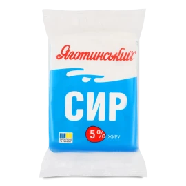 Сир кисломолочний Яготинський 5% флоу-пак, 180г