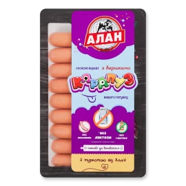 Сосиски «Алан» «Карапуз» з вершками в/ґ н/о, 240 г