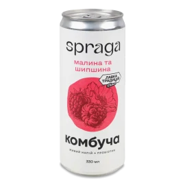 Напій Spraga Комбуча малина та шипшина з/б, 330мл