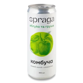 Напій Spraga Комбуча яблуко та груша з/б, 330мл