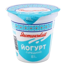 Йогурт Яготинський Турецький 8%, стакан, 260г