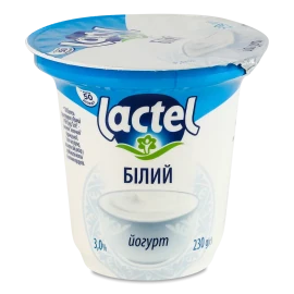 Йогурт Lactel Білий 3% стакан, 230г