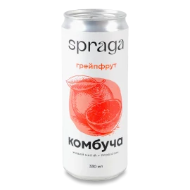 Напій Spraga Комбуча грейпфрут слабогазований з/б, 330мл