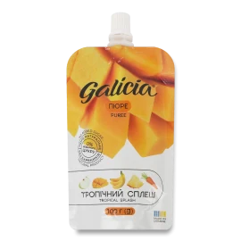 Пюре Galicia Тропічний сплеш із фруктів та овочів, 100г