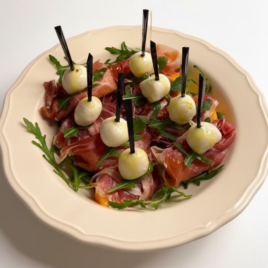 Канапе з хурмою та хамоном