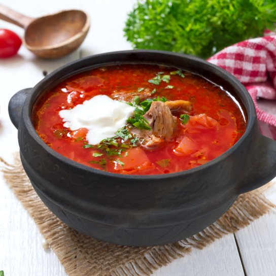 Борщ з куркою і квасолею