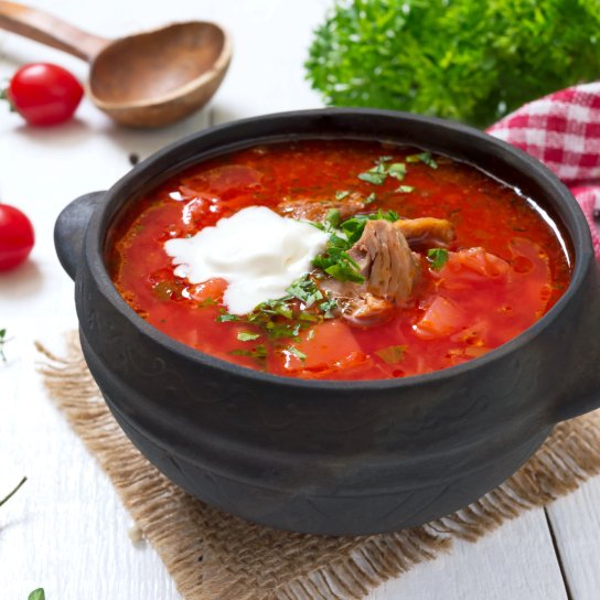 Борщ з куркою і квасолею