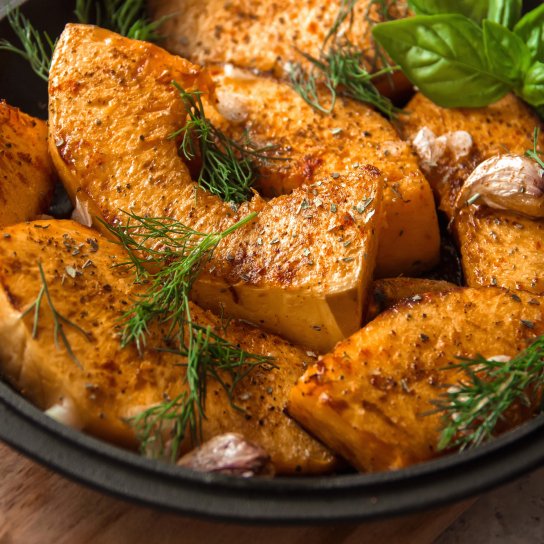 Смажений гарбуз із часником