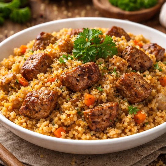 Пшенная каша со свининой