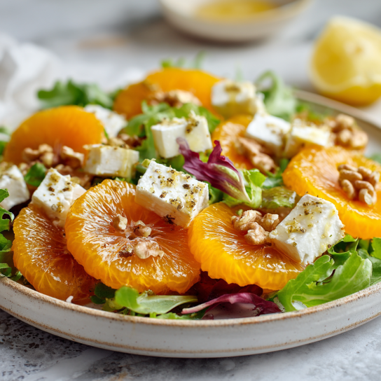 Салат с хурмой и мандаринами