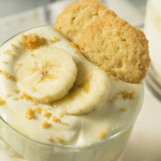 Банановий пудинг з печивом