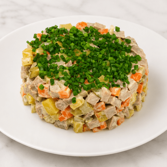 Салат з язиком і овочами