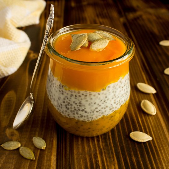 Протеїновий чіа-пудинг з гарбузом
