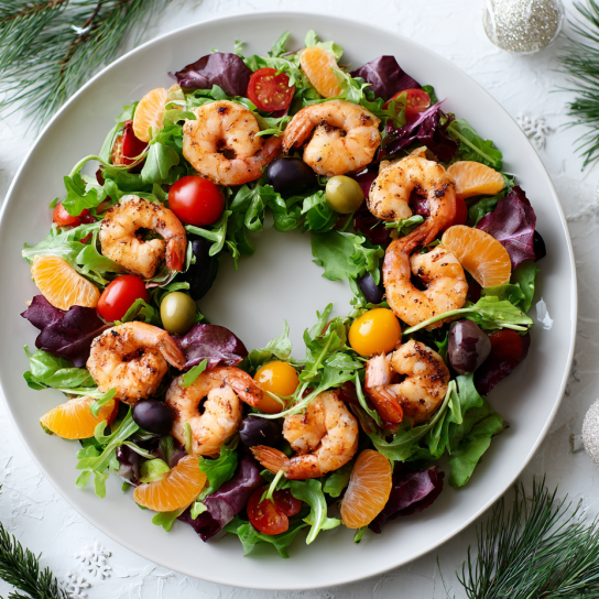 «Різдвяний вінок» з креветками