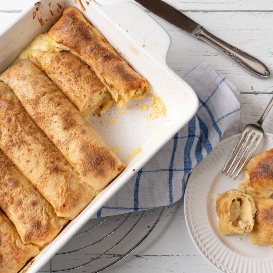 Запечені млинці з сиром