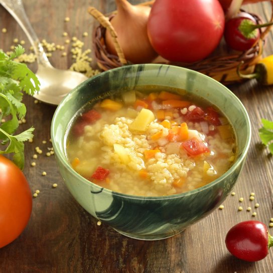 Суп з пшоном і овочами