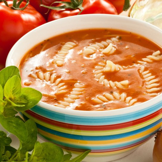 Овочевий крем-суп з макаронами