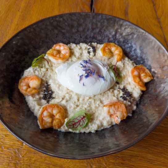 Вівсянка з креветками