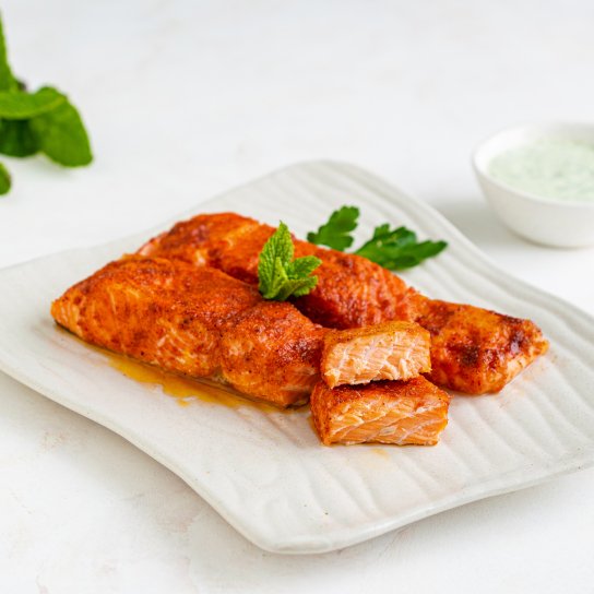 Лосось в аерогрилі з йогуртовим соусом