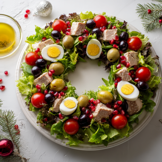 Яскравий салат «Вінок з тунцем»