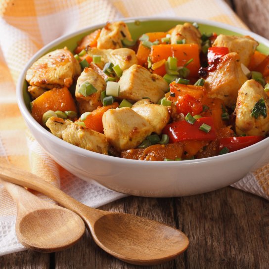 Соте з курятиною і гарбузом