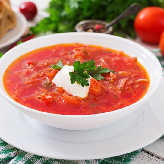 Борщ зі свининою і гарбузом