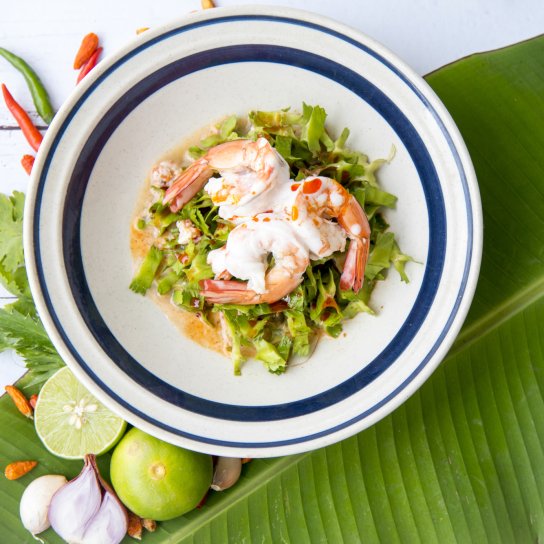 Салат с креветками