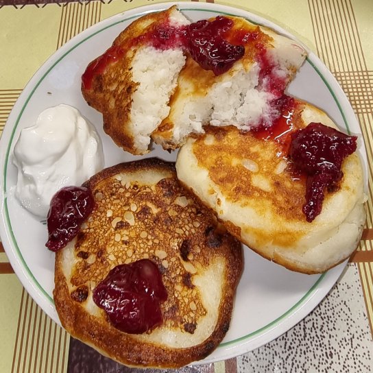 Сирні оладки з рисовим борошном