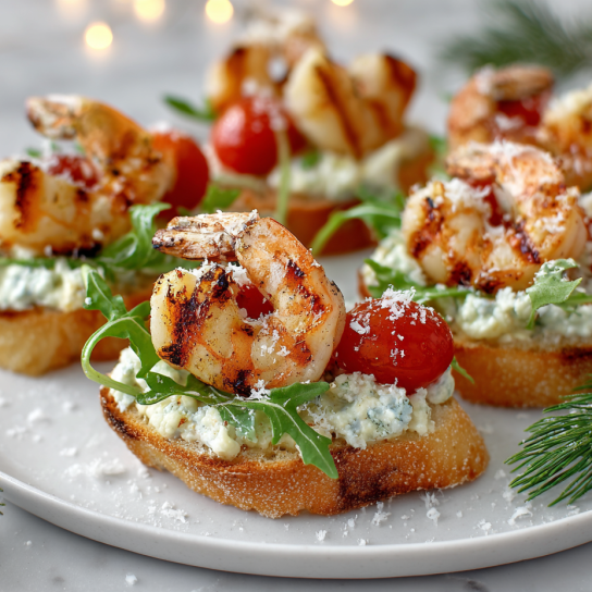 Вершкові канапки з креветками