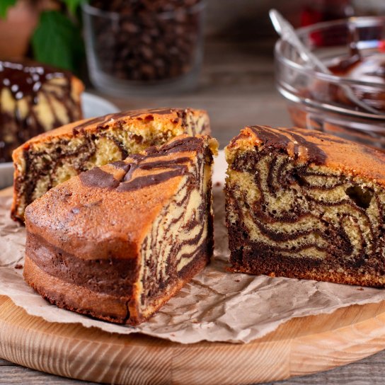 Пиріг Зебра на сковороді