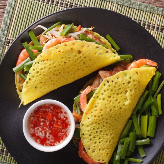 млинці з морепродуктами