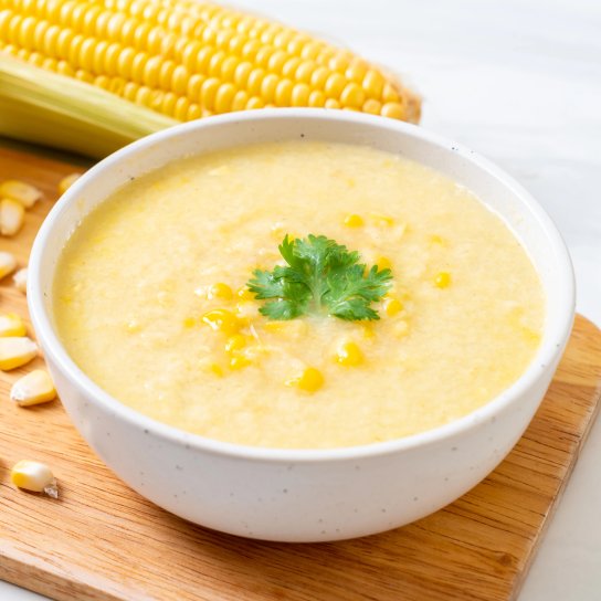 Пюре з кукурудзи, яблука та солодкої картоплі