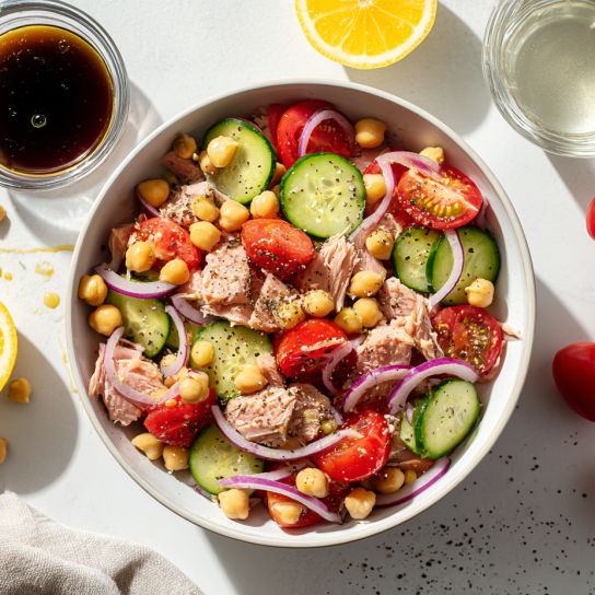 Салат з тунцем і помідорами