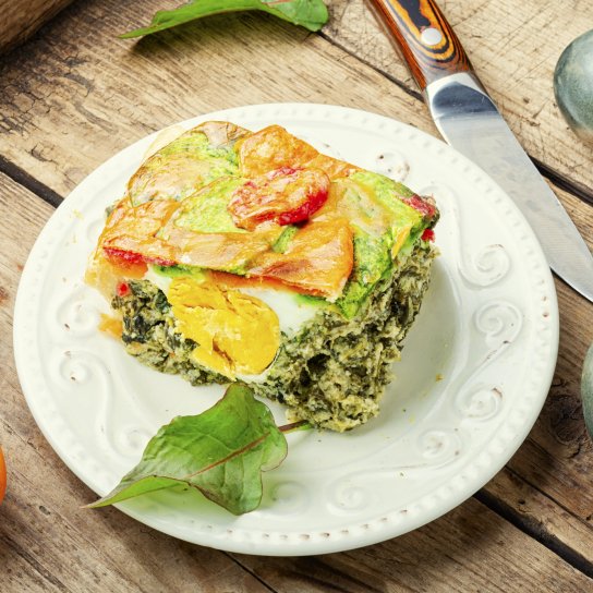 Шпинатне суфле з вареними яйцями