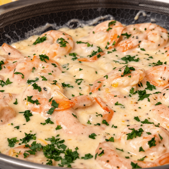 Креветки у вершковому соусі