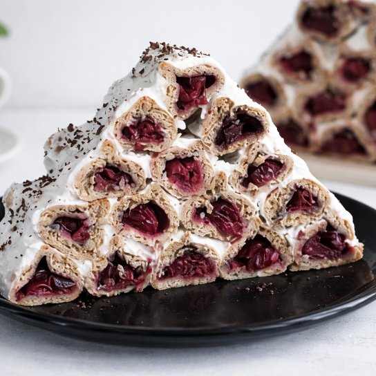 Блинный торт с вишнями