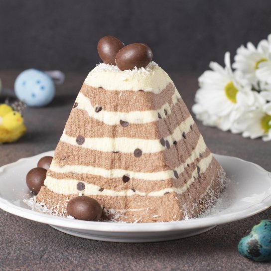 Мармурова мусова паска з кавою