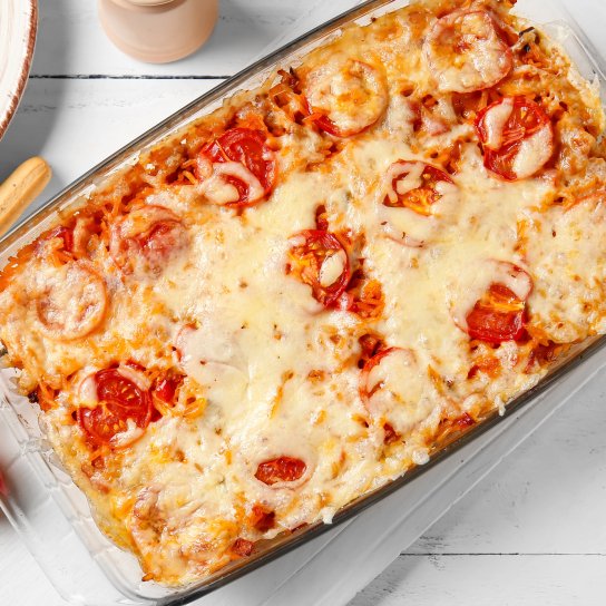 Запечений рис з помідорами та фетою