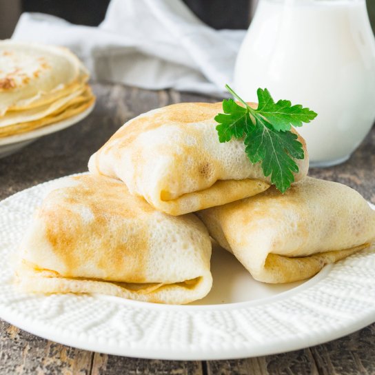 Млинці, фаршировані оселедцем