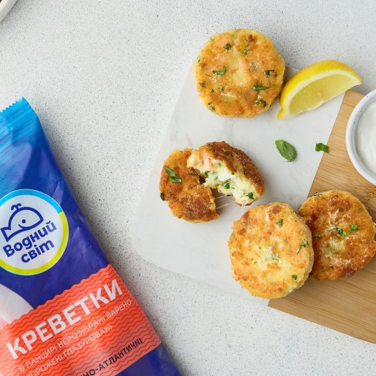 Солоні сирники з креветками