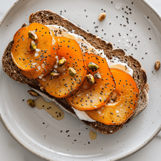 Сніданковий тост зі смаженою хурмою