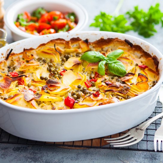 Картопля у заливці з копченим сиром