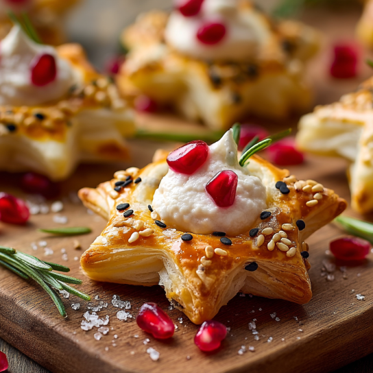 Святкові зірки з листкового тіста